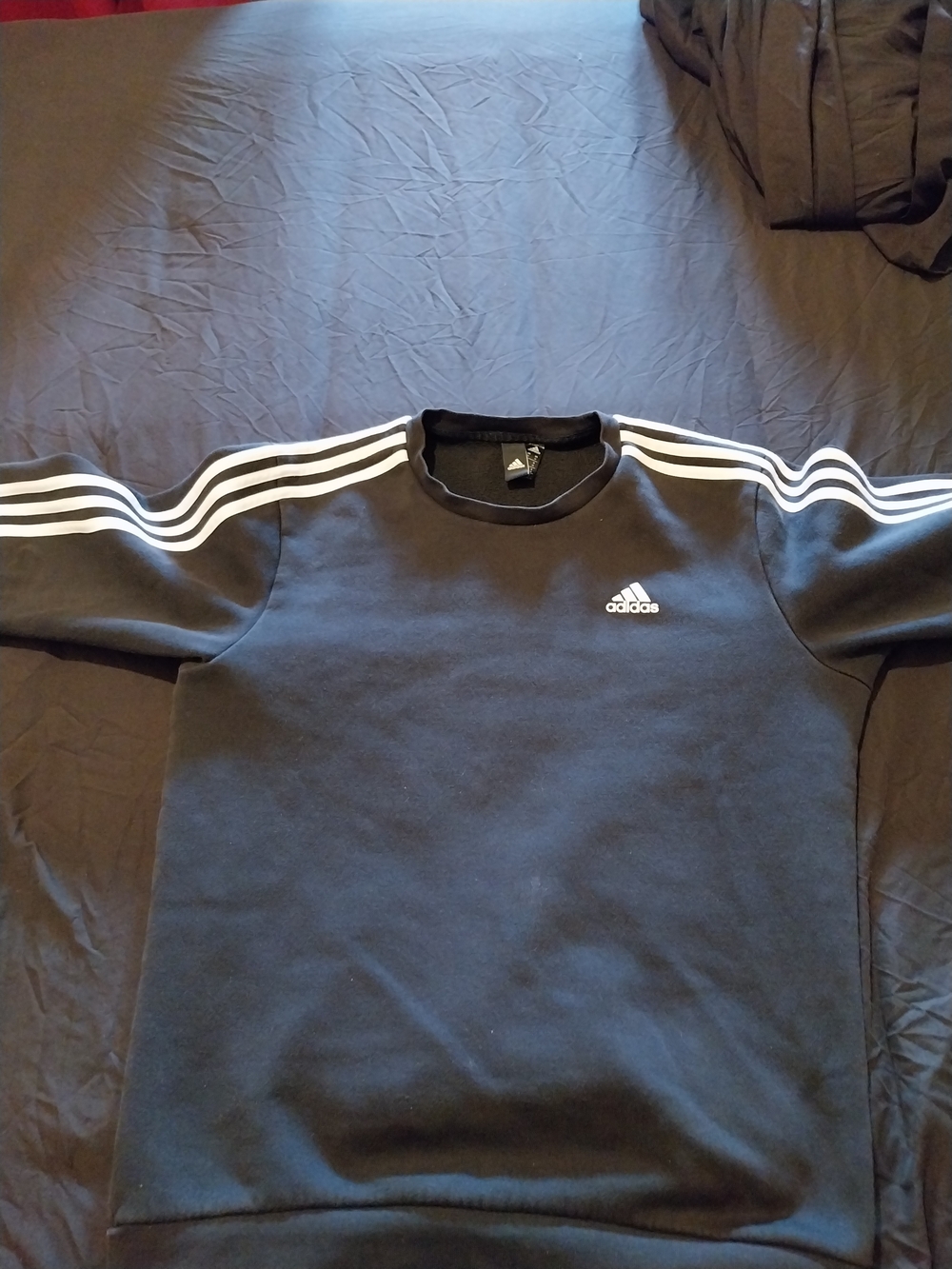 adidas Black Sweatshirt with White 3-Stripes